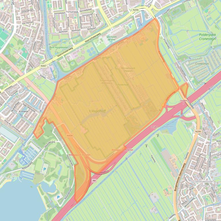 Kaart van postcodegebied 2323.