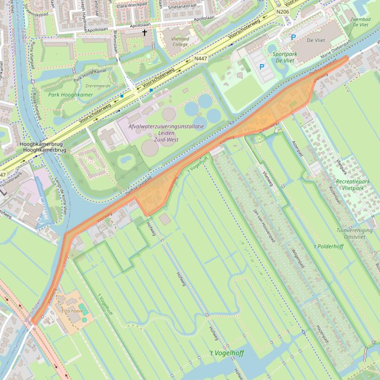 Kaart van postcodegebied 2323LA.