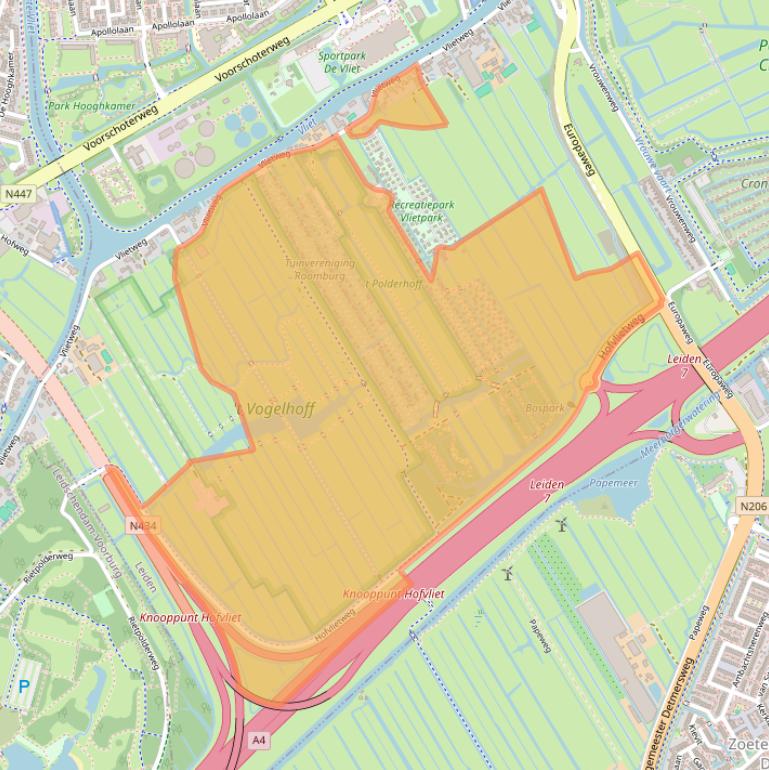 Kaart van postcodegebied 2323LE.