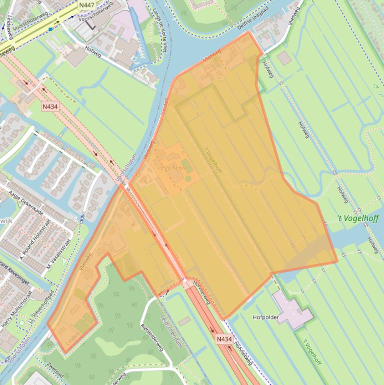 Kaart van postcodegebied 2323LG.