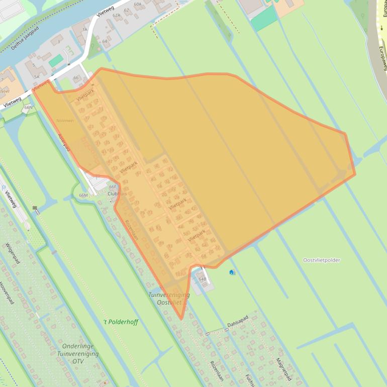 Kaart van postcodegebied 2323LK.