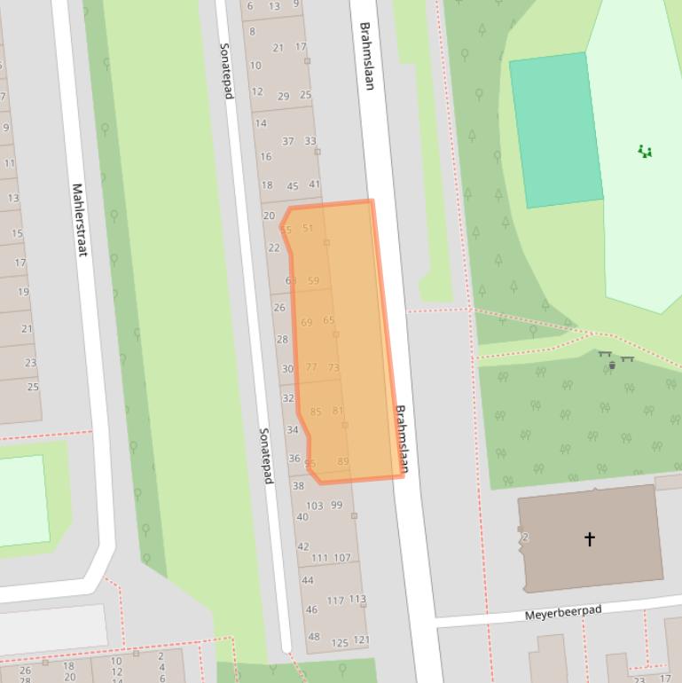 Kaart van postcodegebied 2324AD.