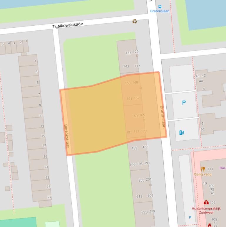 Kaart van postcodegebied 2324AG.