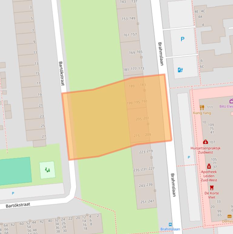 Kaart van postcodegebied 2324AH.