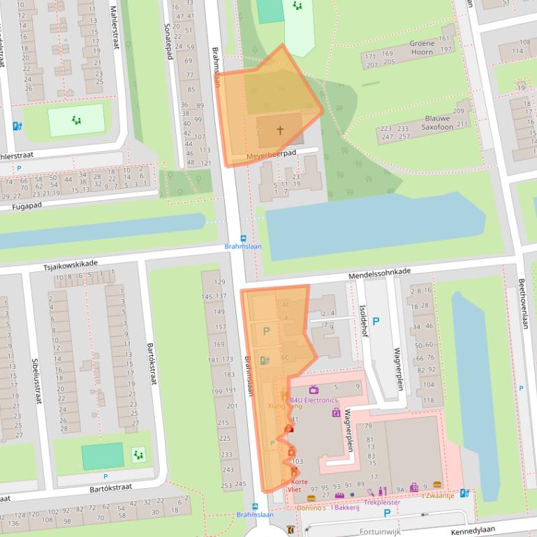 Kaart van postcodegebied 2324AM.