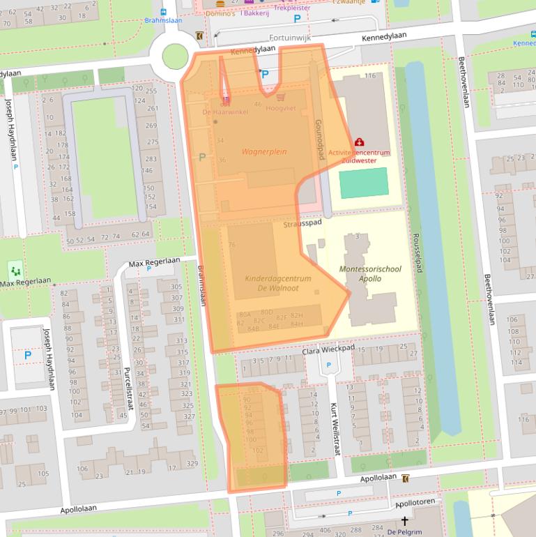 Kaart van postcodegebied 2324AN.