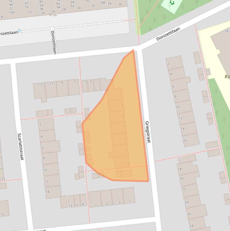 Kaart van postcodegebied 2324AX.