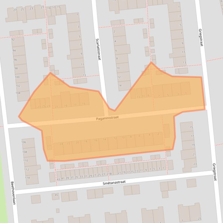 Kaart van postcodegebied 2324BC.