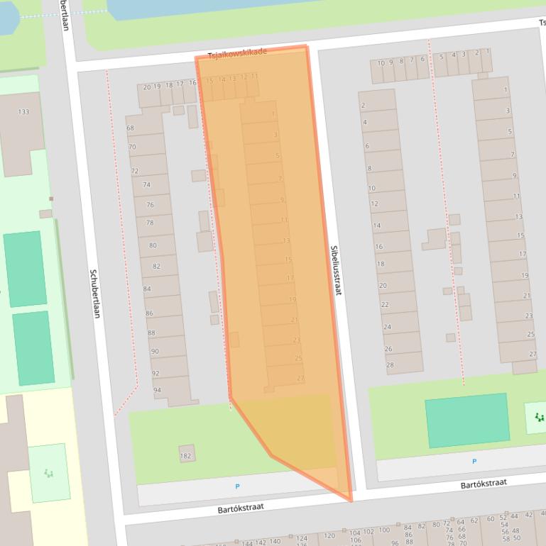 Kaart van postcodegebied 2324BN.