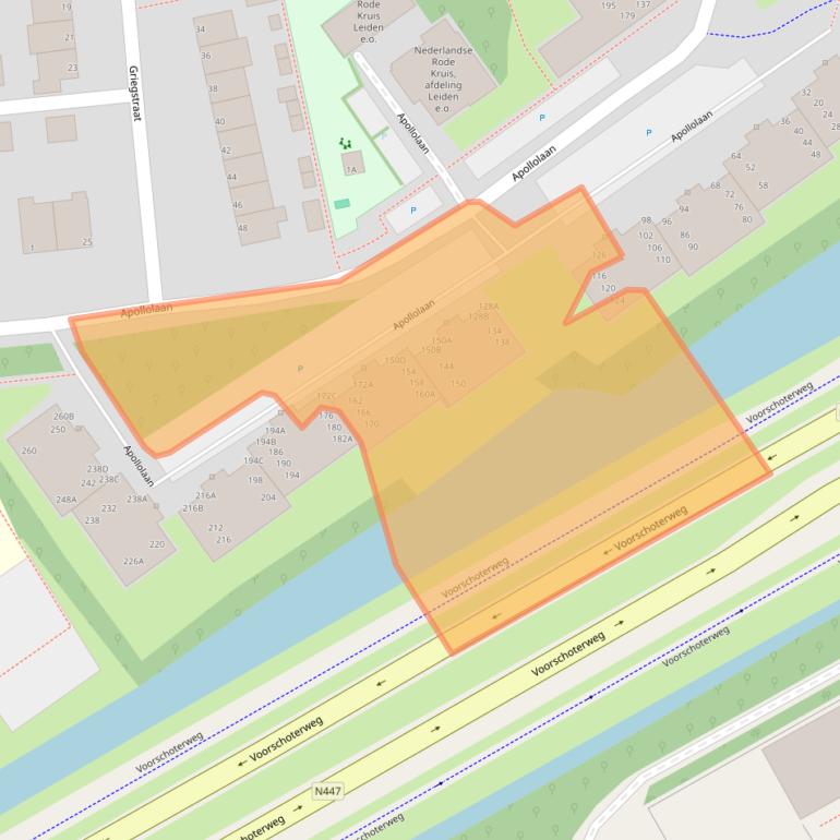Kaart van postcodegebied 2324BV.