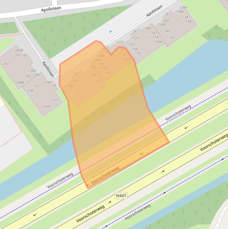 Kaart van postcodegebied 2324BW.