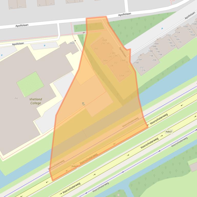 Kaart van postcodegebied 2324BX.