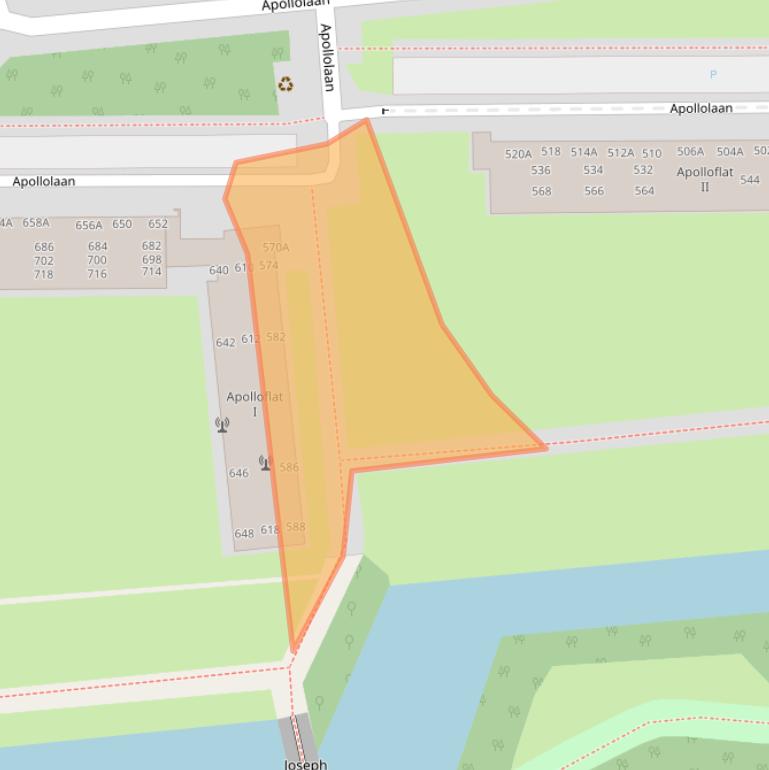 Kaart van postcodegebied 2324CJ.