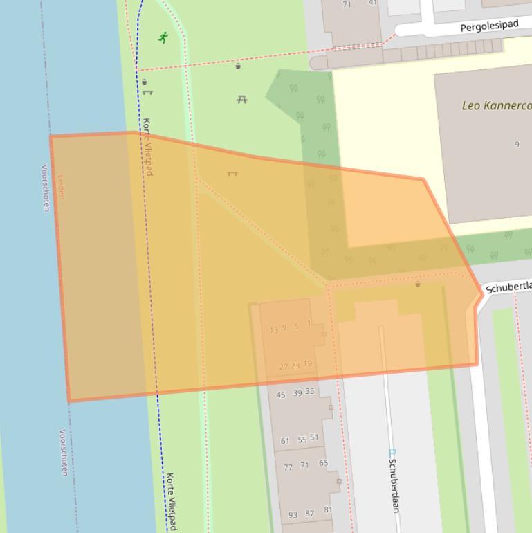 Kaart van postcodegebied 2324CM.