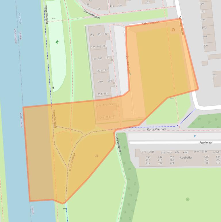 Kaart van postcodegebied 2324CW.