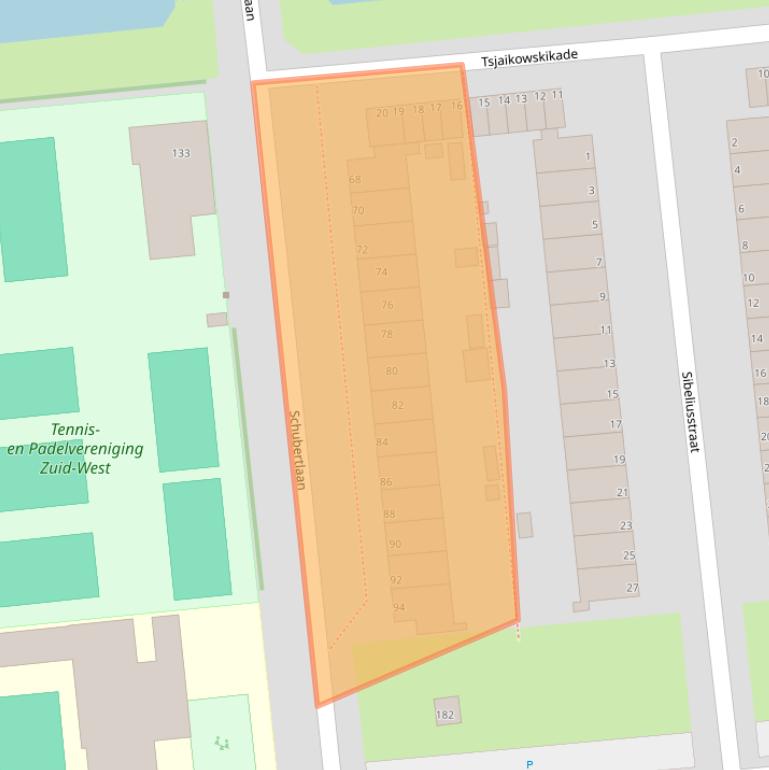 Kaart van postcodegebied 2324CZ.