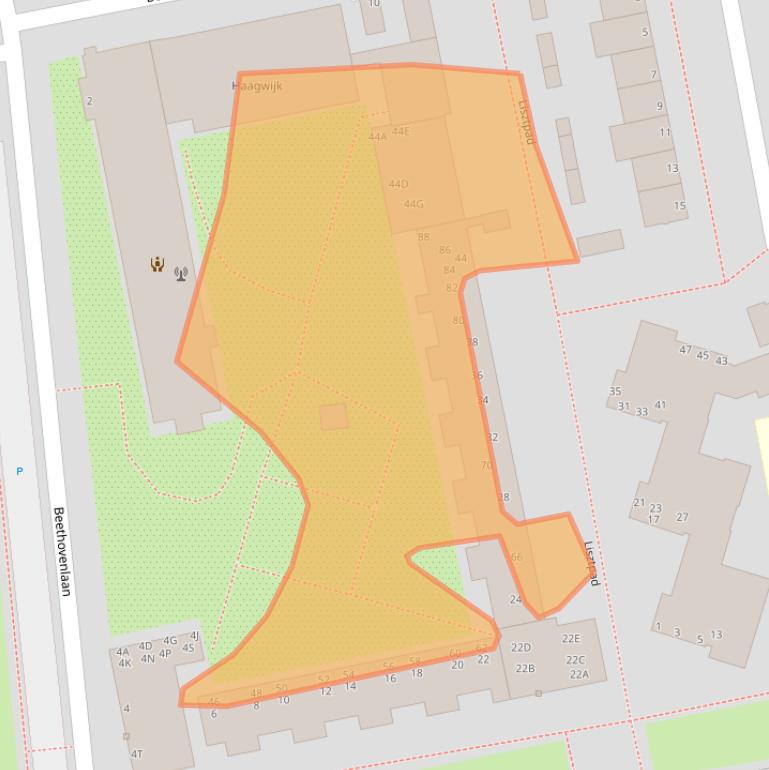 Kaart van postcodegebied 2324EN.