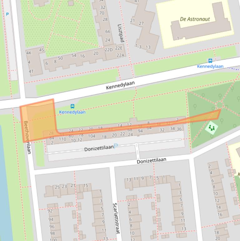 Kaart van postcodegebied 2324EW.