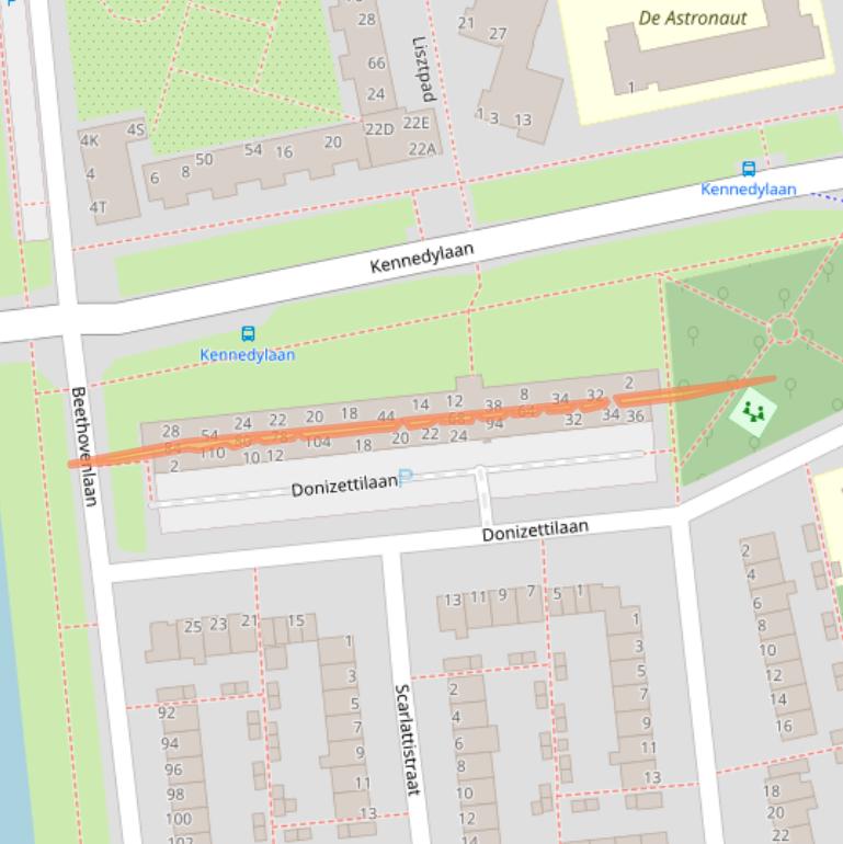 Kaart van postcodegebied 2324EX.