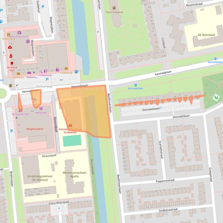 Kaart van postcodegebied 2324EZ.