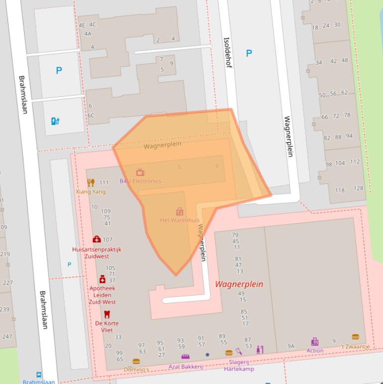 Kaart van postcodegebied 2324GB.