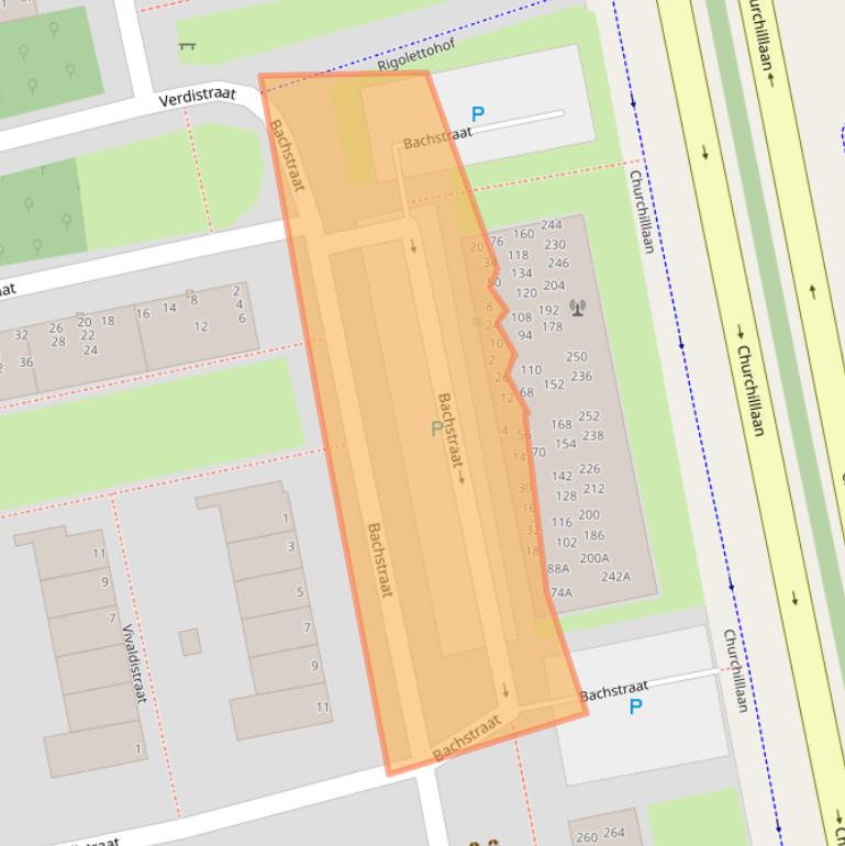 Kaart van postcodegebied 2324GL.