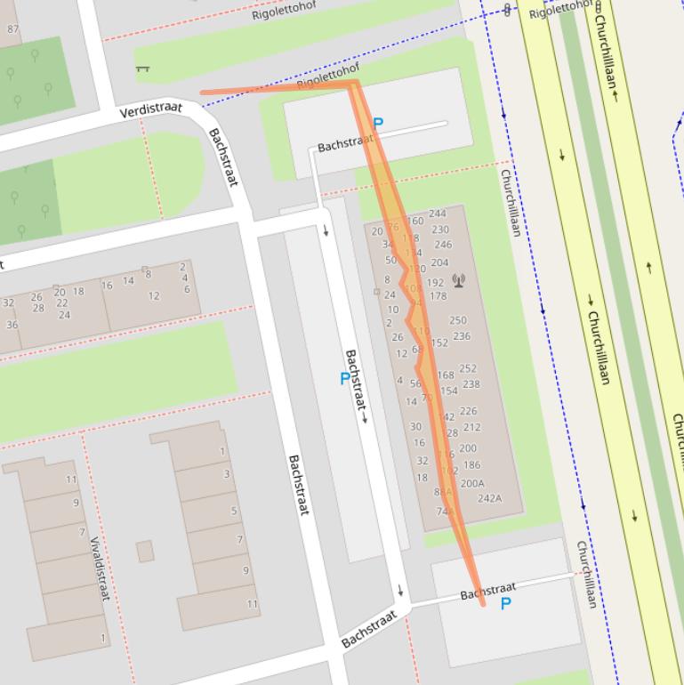 Kaart van postcodegebied 2324GN.