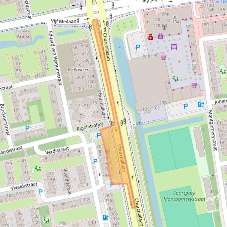 Kaart van postcodegebied 2324GS.