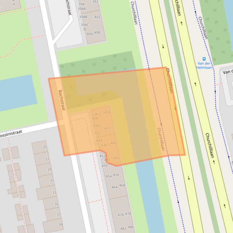 Kaart van postcodegebied 2324GZ.