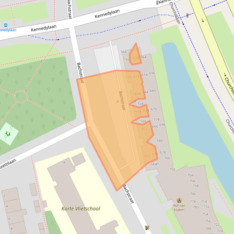 Kaart van postcodegebied 2324HE.