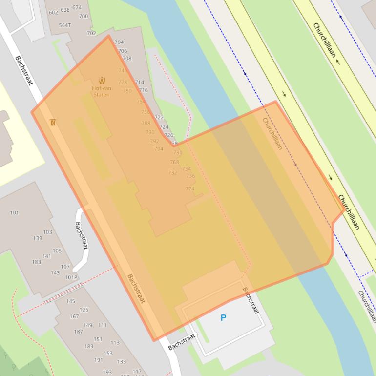 Kaart van postcodegebied 2324HJ.