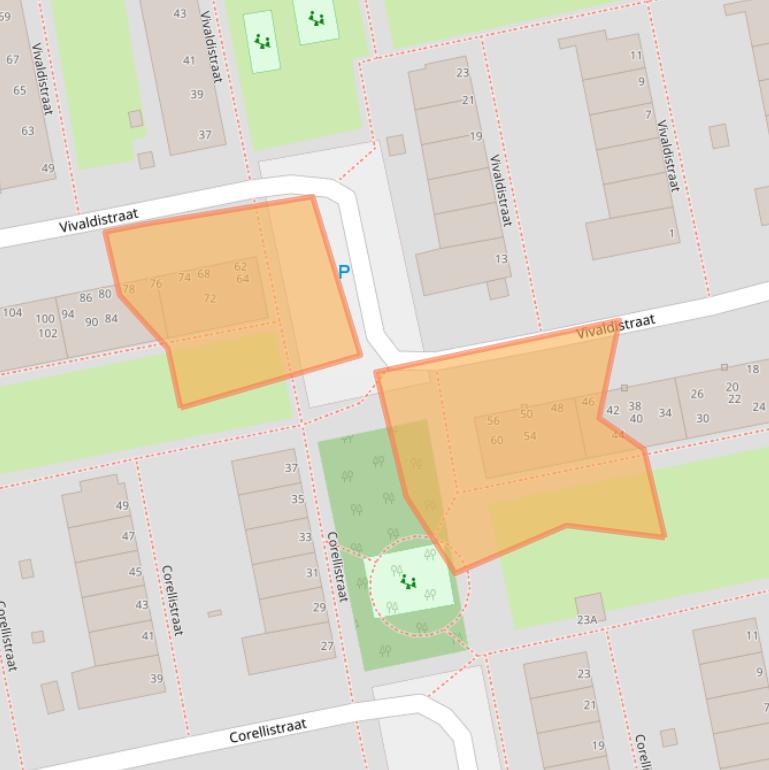 Kaart van postcodegebied 2324HW.