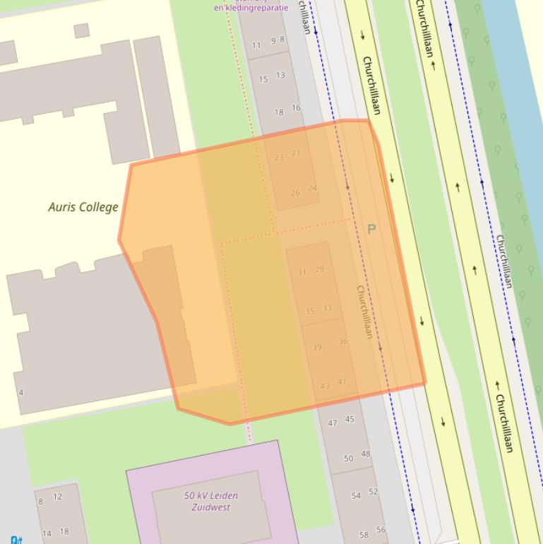 Kaart van postcodegebied 2324JC.