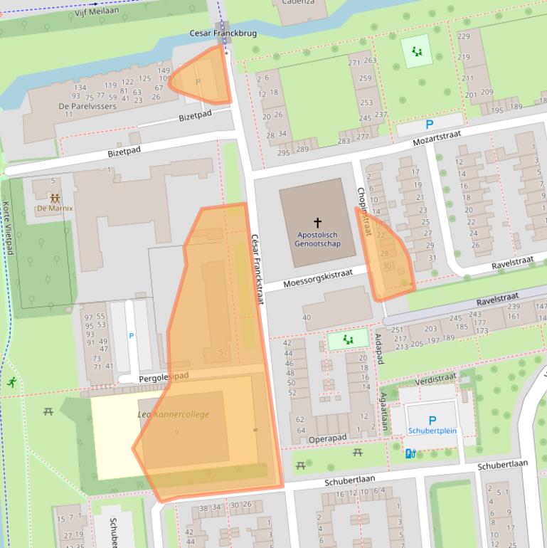 Kaart van postcodegebied 2324JM.