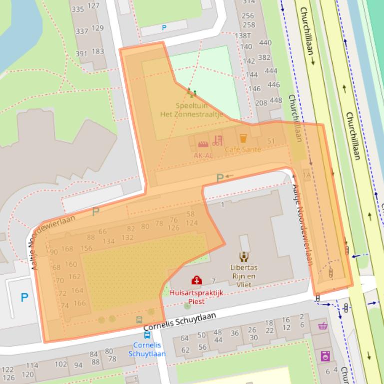 Kaart van postcodegebied 2324KT.