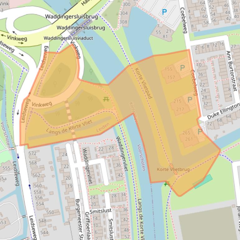 Kaart van postcodegebied 2324KZ.