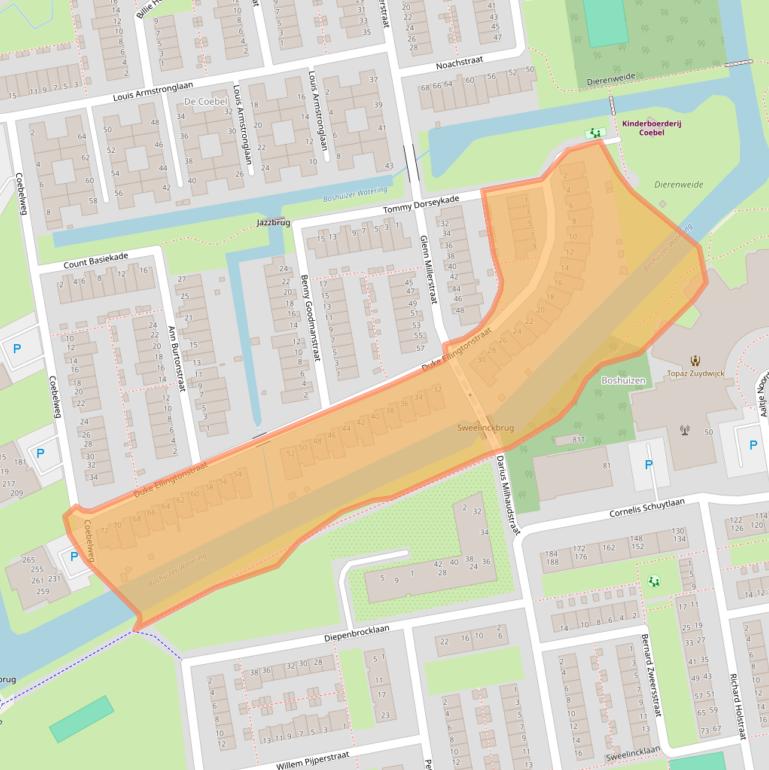 Kaart van postcodegebied 2324LA.