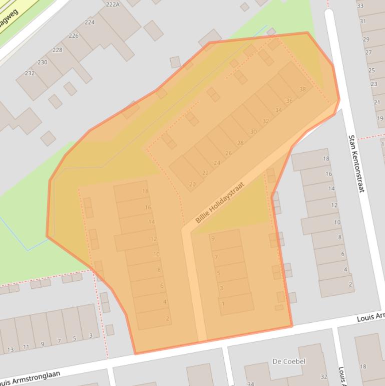 Kaart van postcodegebied 2324LK.