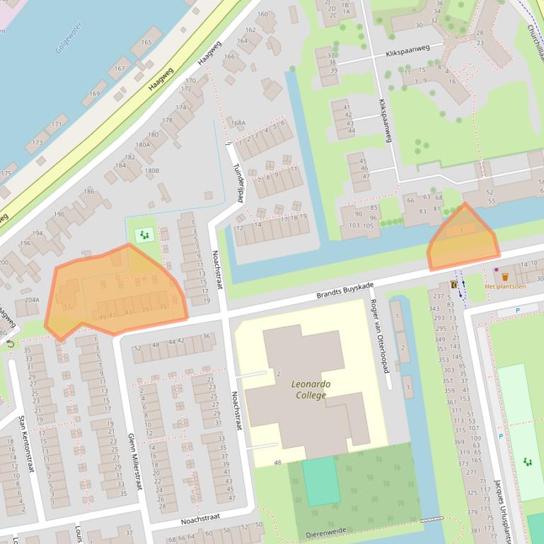 Kaart van postcodegebied 2324LR.