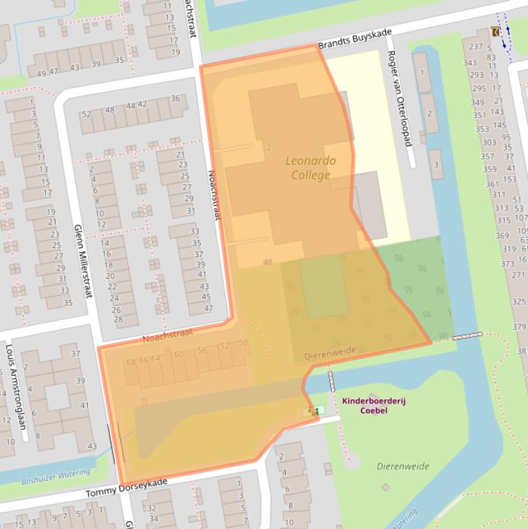 Kaart van postcodegebied 2324LT.