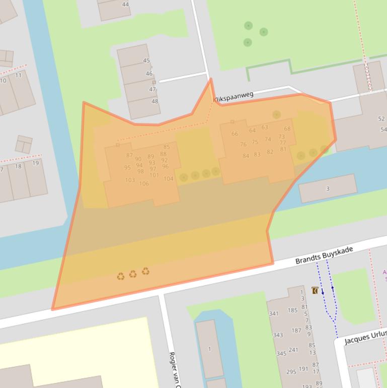 Kaart van postcodegebied 2324LV.