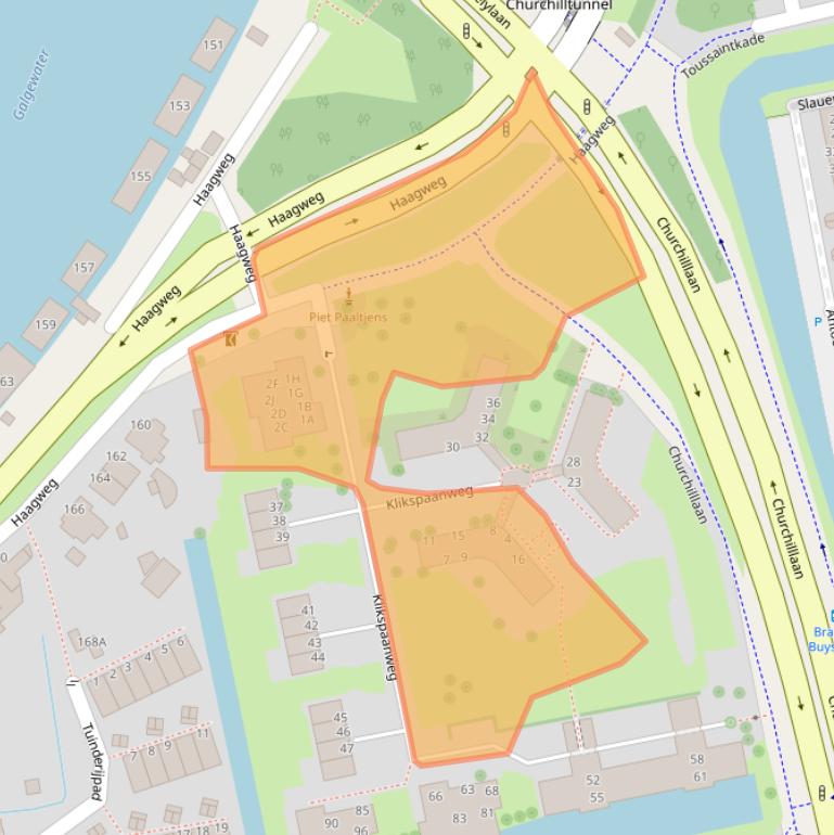 Kaart van postcodegebied 2324LW.