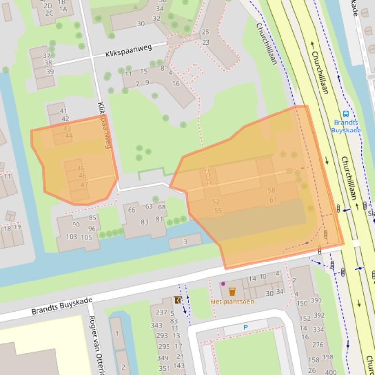 Kaart van postcodegebied 2324LZ.