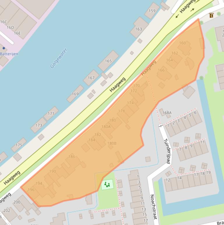 Kaart van postcodegebied 2324NA.