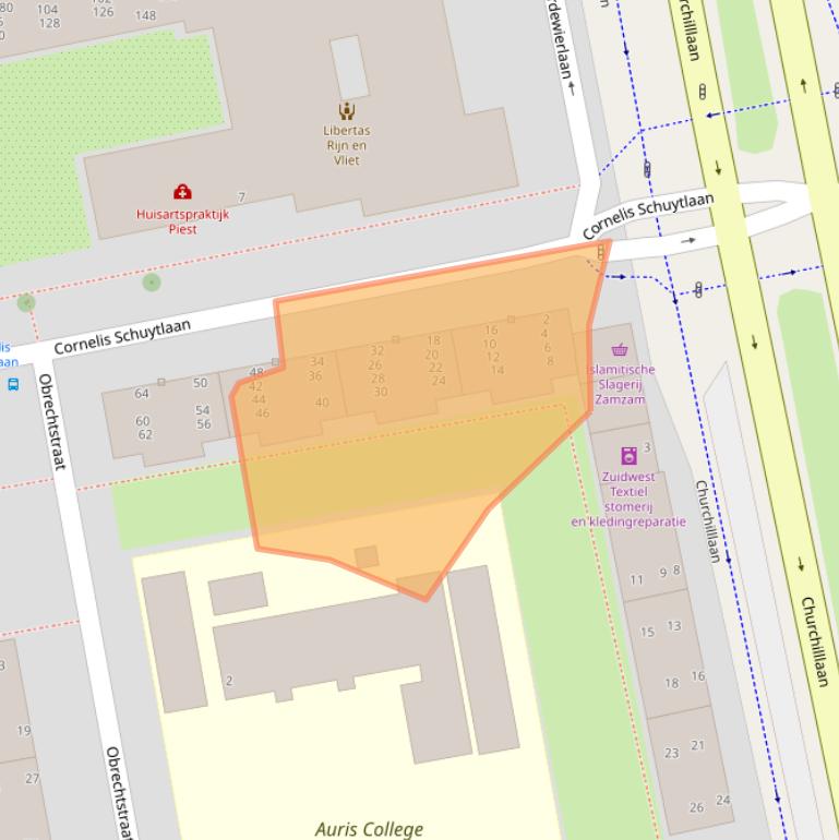 Kaart van postcodegebied 2324VA.