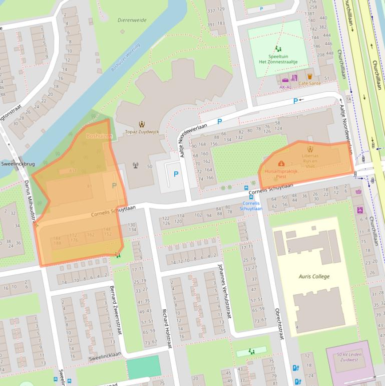 Kaart van postcodegebied 2324VD.