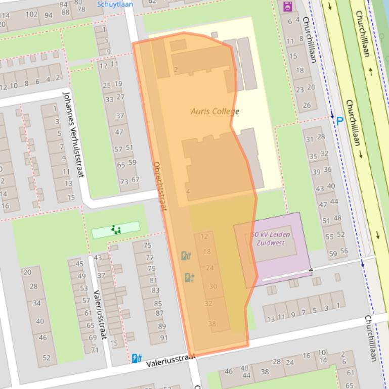 Kaart van postcodegebied 2324VN.