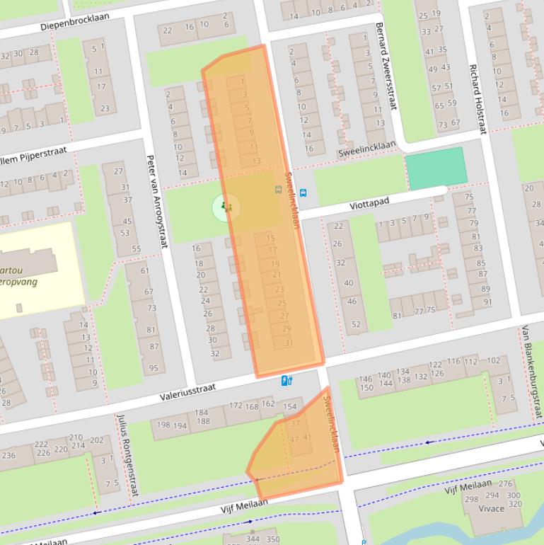 Kaart van postcodegebied 2324VP.