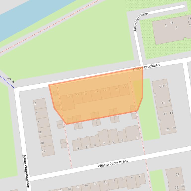 Kaart van postcodegebied 2324VX.