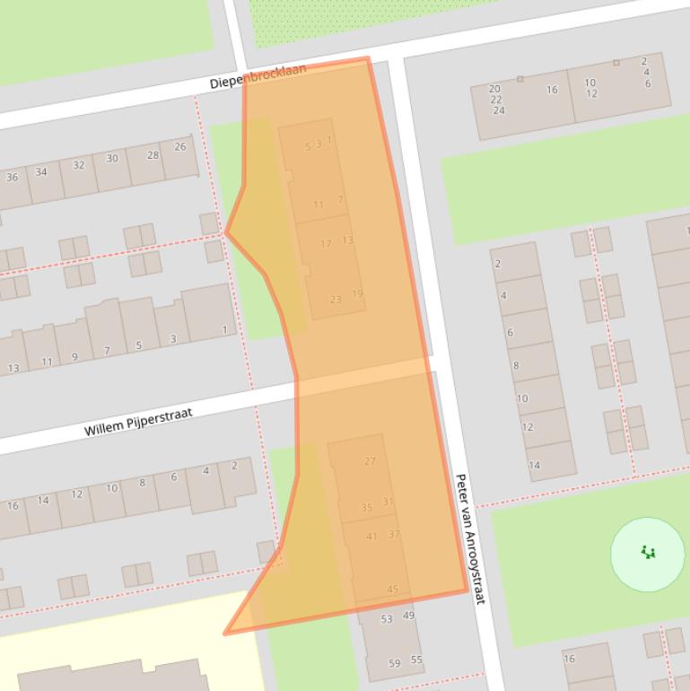 Kaart van postcodegebied 2324XA.